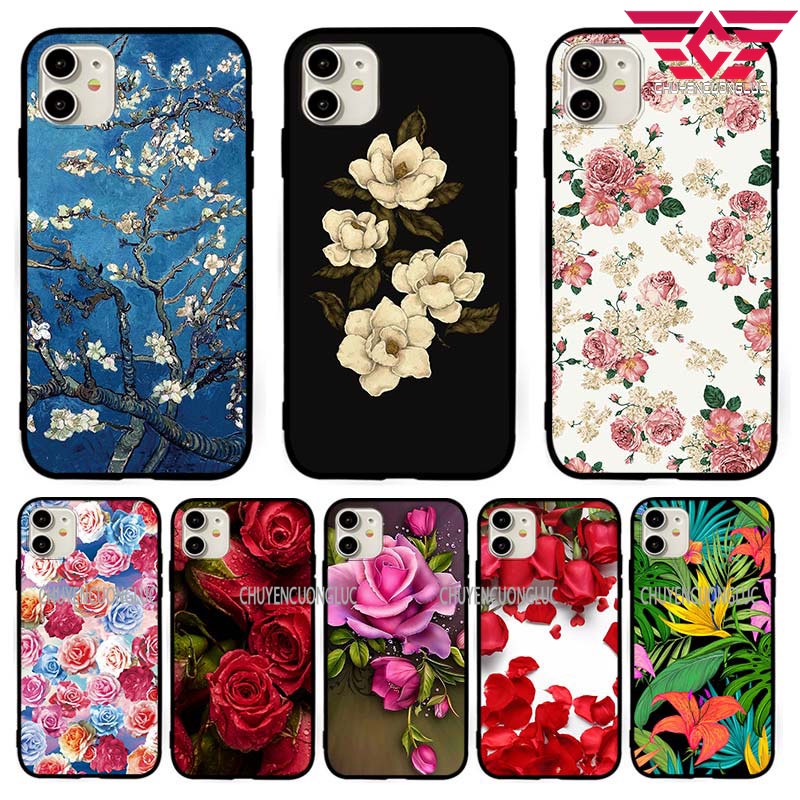 Ốp lưng iphone 11/ 11 pro/ 11 promax/12/ 12 pro/ 12 promax hoa lá cổ điển