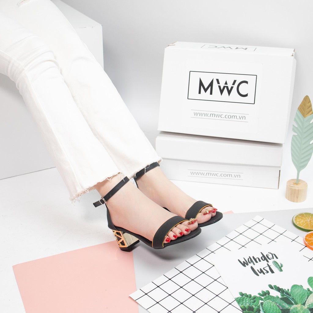 Giày Cao Gót MWC Quai Ngang Viền Gót Sang Trọng NUCG- 3590