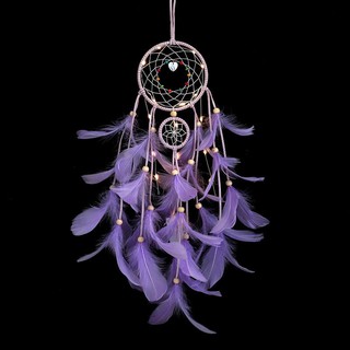 💥(RẺ VÔ ĐỊCH) Dreamcatcher Đính Lông Vũ Trang Trí ( Có đèn Led phát sáng)