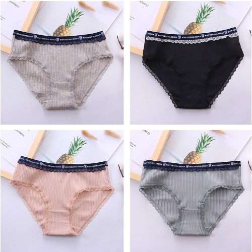 Quần lót nữ phom to🔥FREESHIP🔥QUẦN COTTON TĂM CẠP VIỀN REN CHỮ | WebRaoVat - webraovat.net.vn