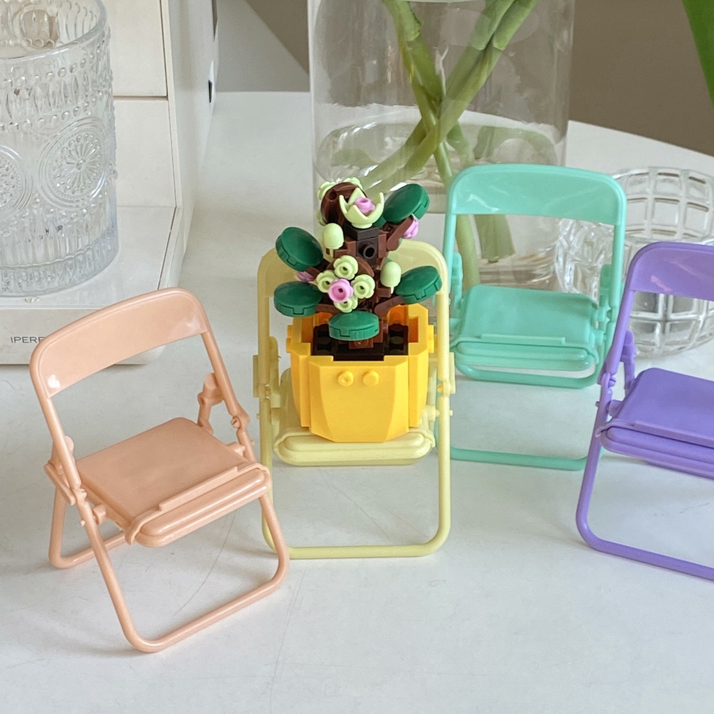 Ghế Xếp Để Bàn Có Thể Gấp Gọn Họa Tiết Hoạt Hình Phong Cách Hàn Quốc Xinh Xắn