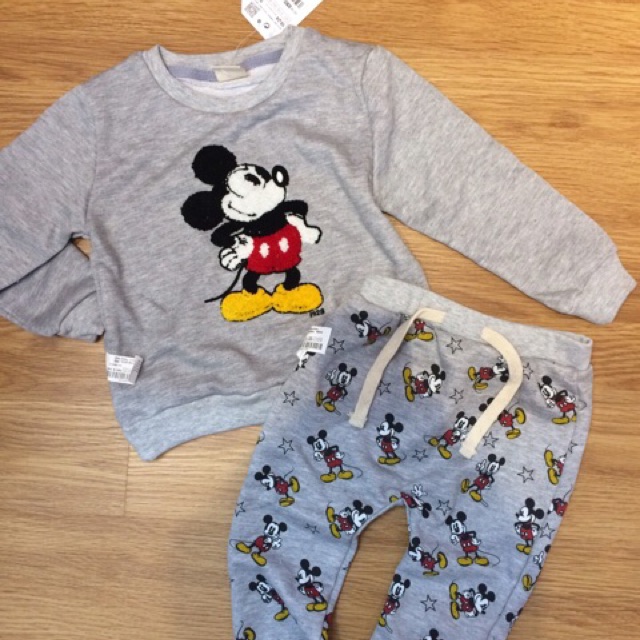 Freeship 99k TQ_Bộ nỉ da cá Mickey hiệu Zara