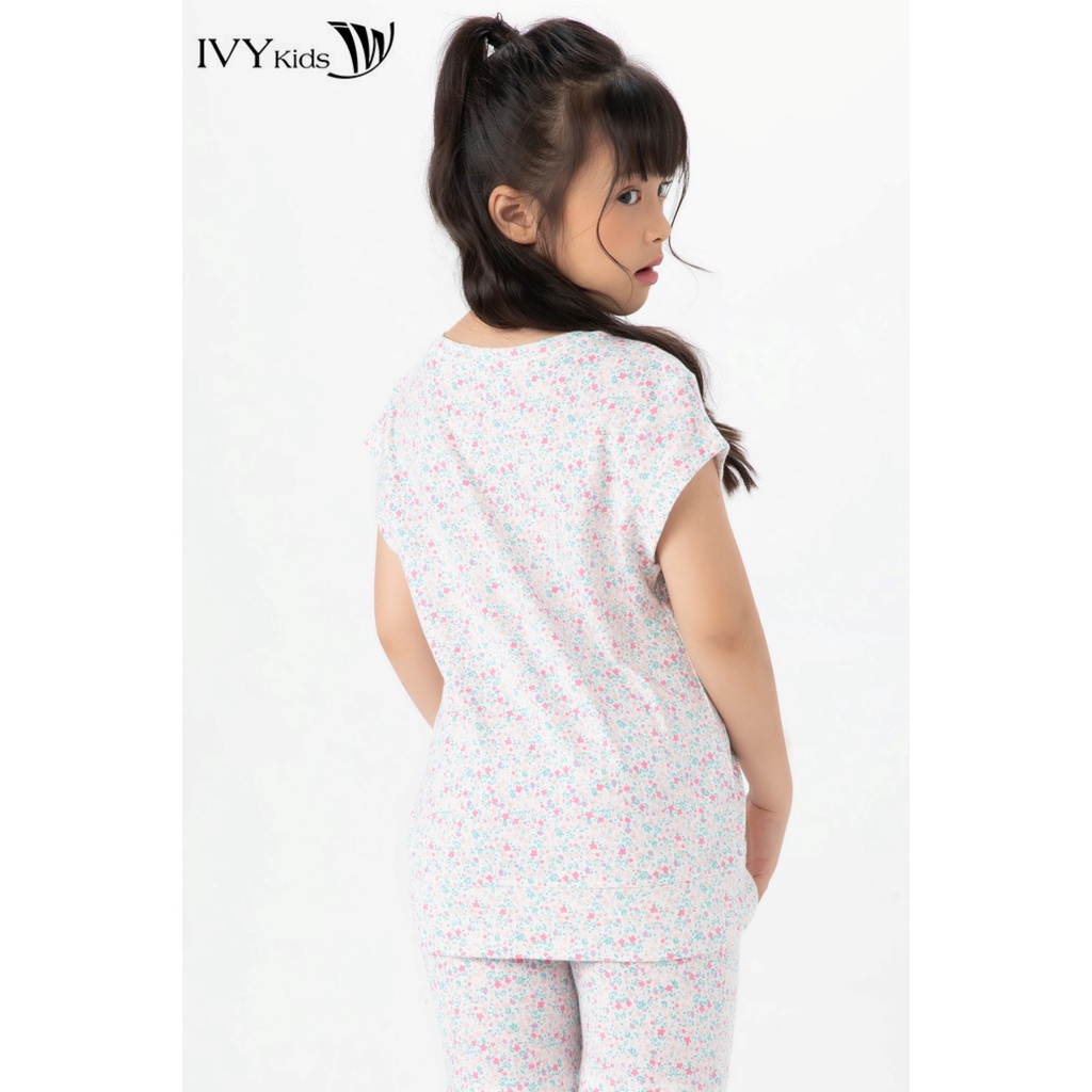Bộ thun họa tiết nhí bé gái IVY moda MS 57G1526