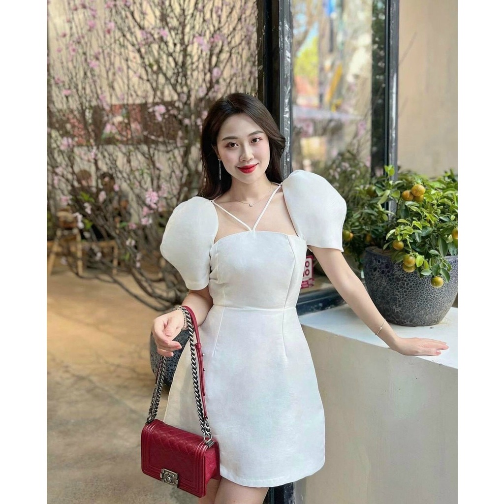 Đầm dự tiệc cổ vuông tay phồng Daisy Dress