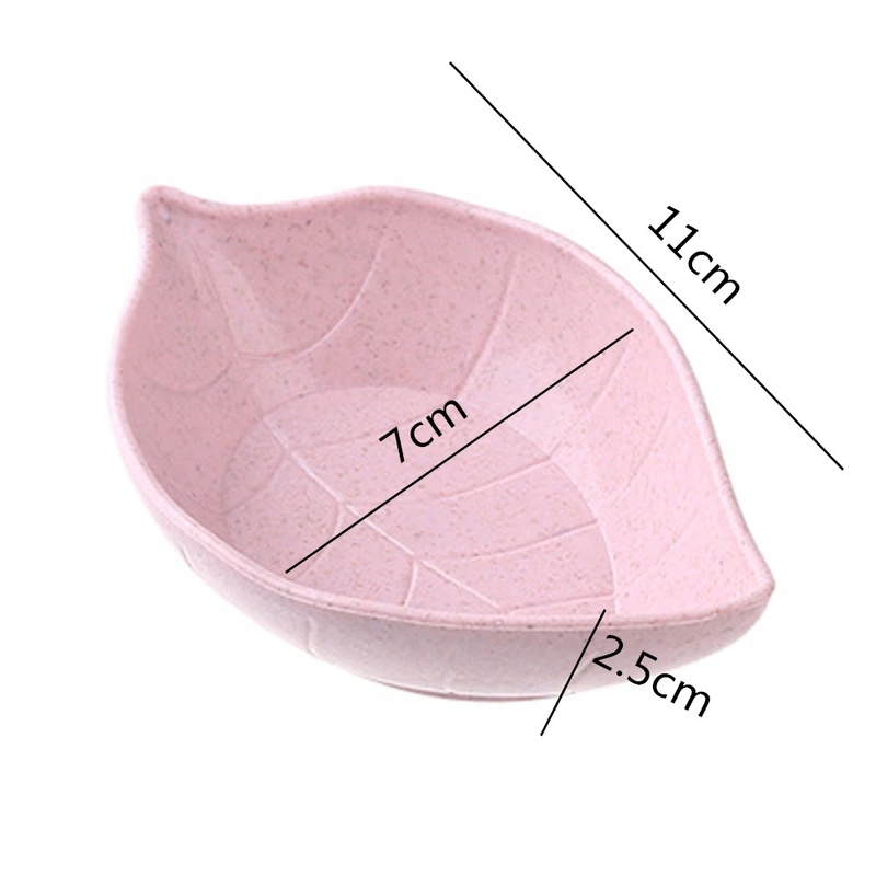 Đĩa đựng đồ gia vị nước chấm hình lá bằng rơm lúa mì dễ thương
