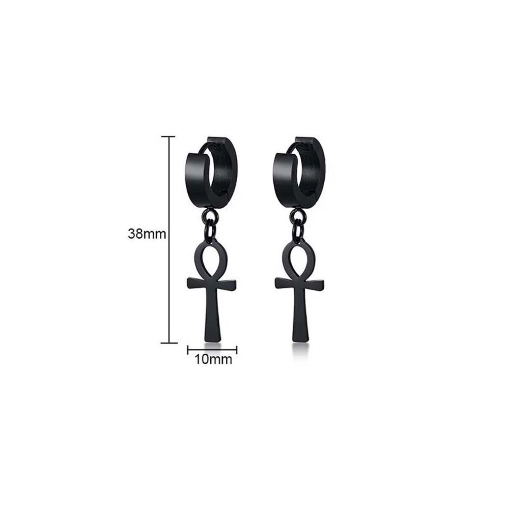 Khuyên tai hình chữ thập tua rua phong cách cổ điển thời trang cho nam và nữ