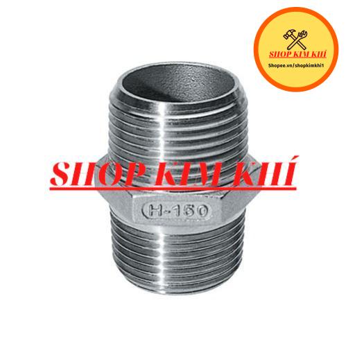 [Điện nước] Kép inox D15 ren ngoài 2 đầu inox