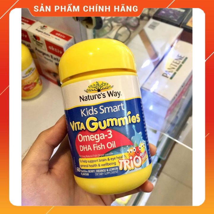 Kẹo dẻo Nature's Way Kids Smart Vita Gummies Omega 3 DHA Fish Oil mẫu mới 2021