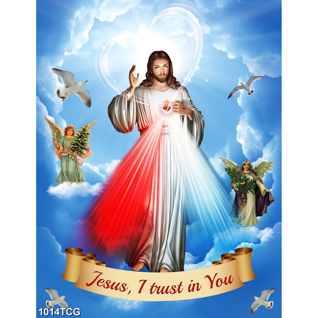 Tranh dán tường 3d hình Chúa Jesus, Hình Đức Mẹ Maria, Tiệc ly, Gia Đình Thánh Gia