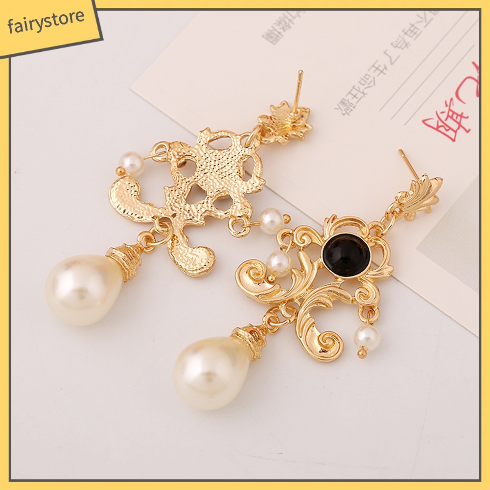 Bông Tai Hợp Kim Đính Ngọc Trai Giả Xinh Xắn