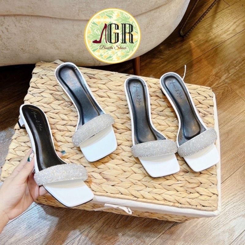 Guốc bản đá sáng siêu xinh gót ú 2 cm
