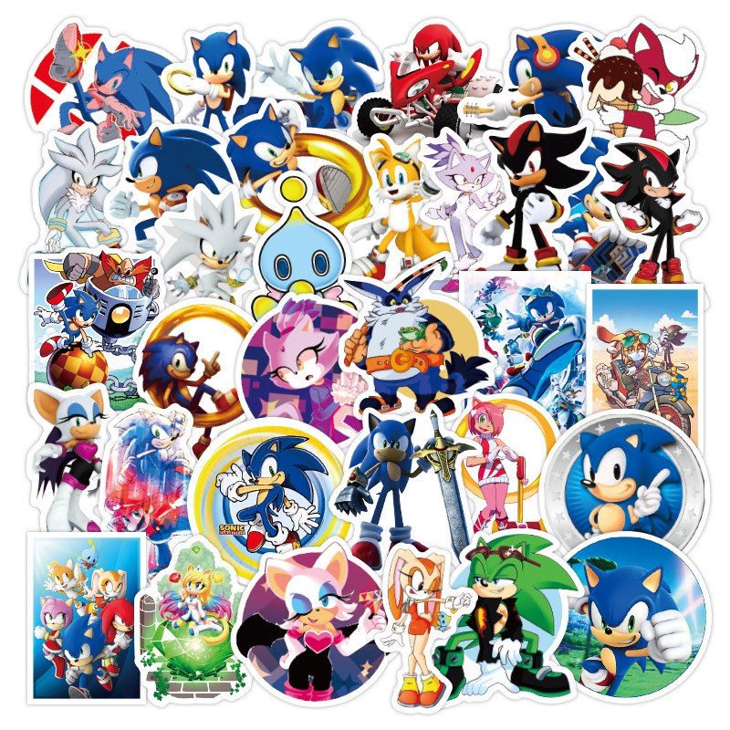 JOJO· Bộ Hình Dán Chống Thấm Sonic The Hedgehog, 50 tờ/bộ
