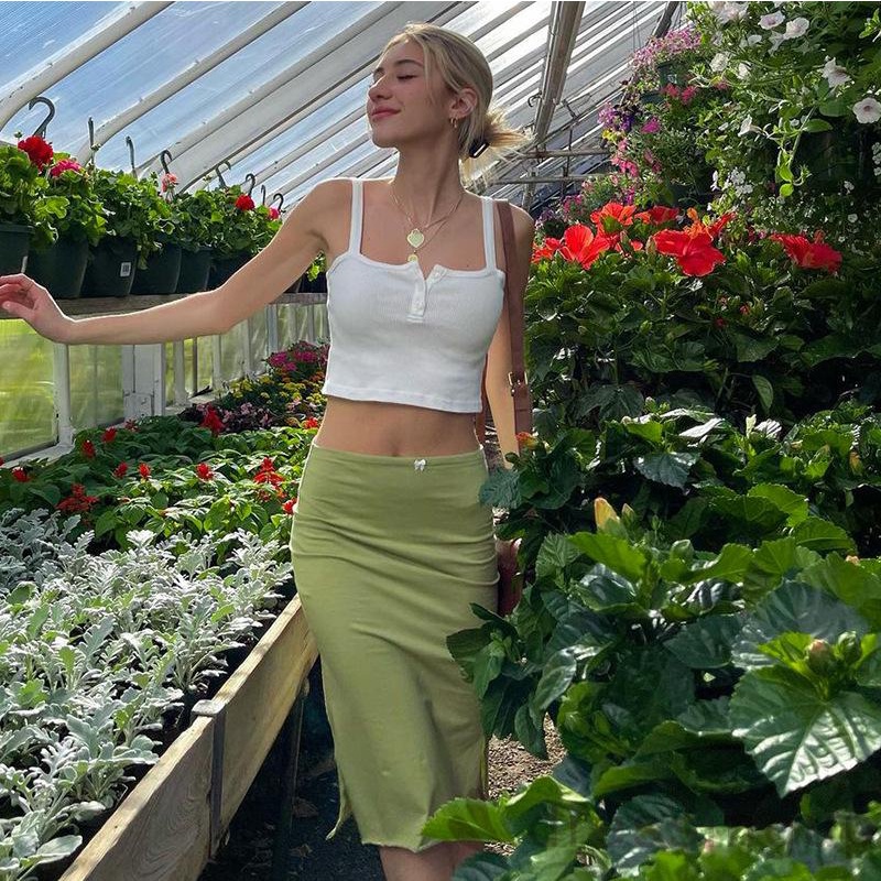 Chân Váy Bút Chì Lưng Cao Màu Sắc Đơn Giản Dành Cho Nữ