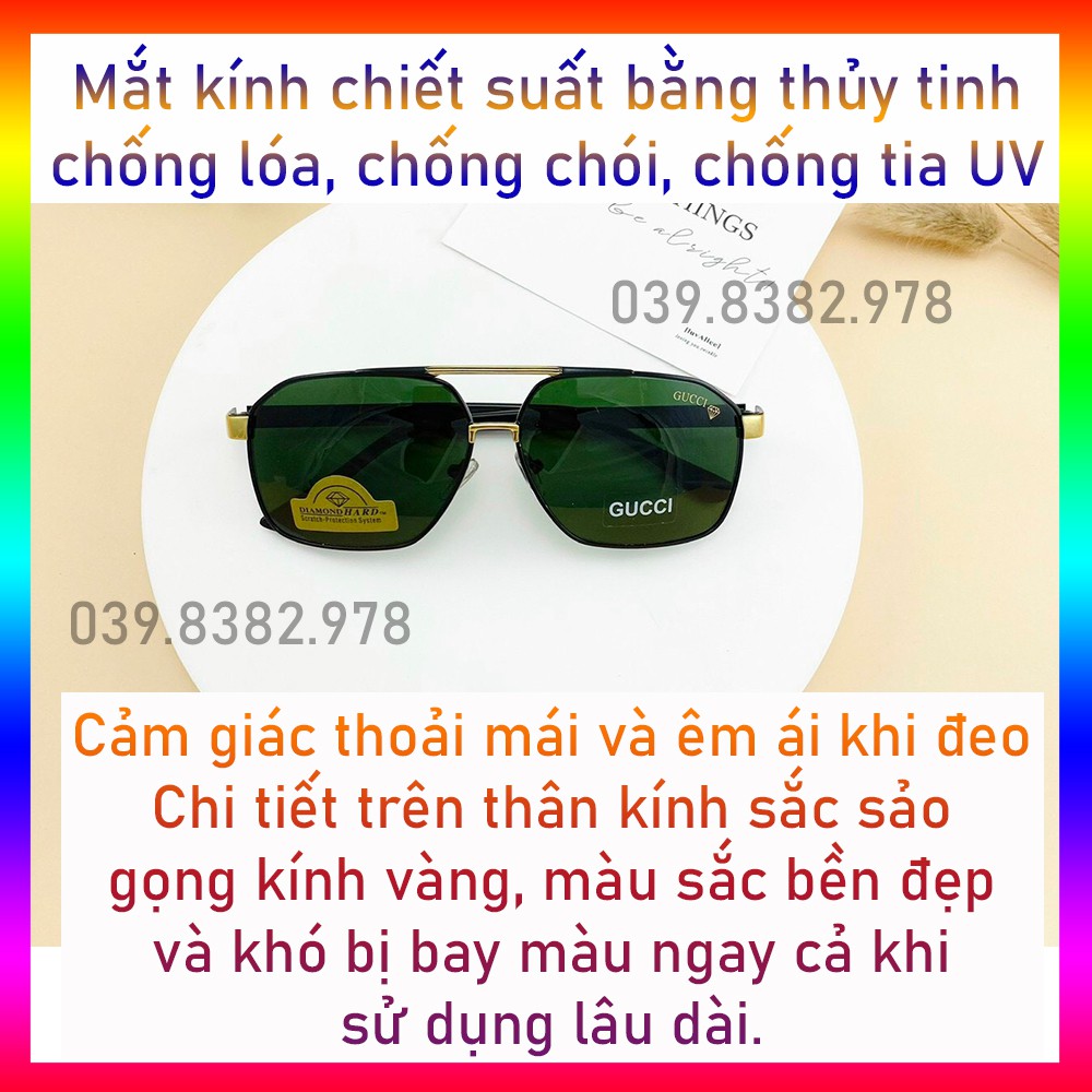 Kính mát Nam chống nắng tia UV400 💖FREESHIP💖chống bụi tròng kính bằng đá cao cấp gọng kim loại kiểu phi công thời trang | BigBuy360 - bigbuy360.vn
