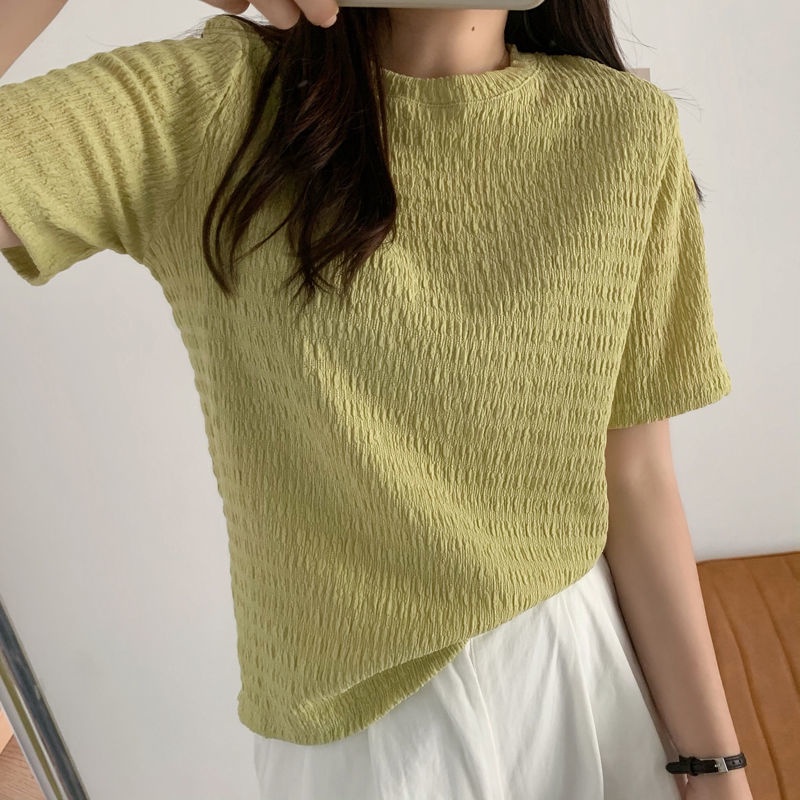 Áo Chiffon Cổ Tròn Dáng Rộng Thời Trang Mùa Hè 2022 Mới Cho Nữ