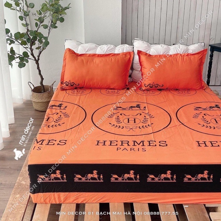Sét 4 Món Chăn Ga Gối H.M Cam