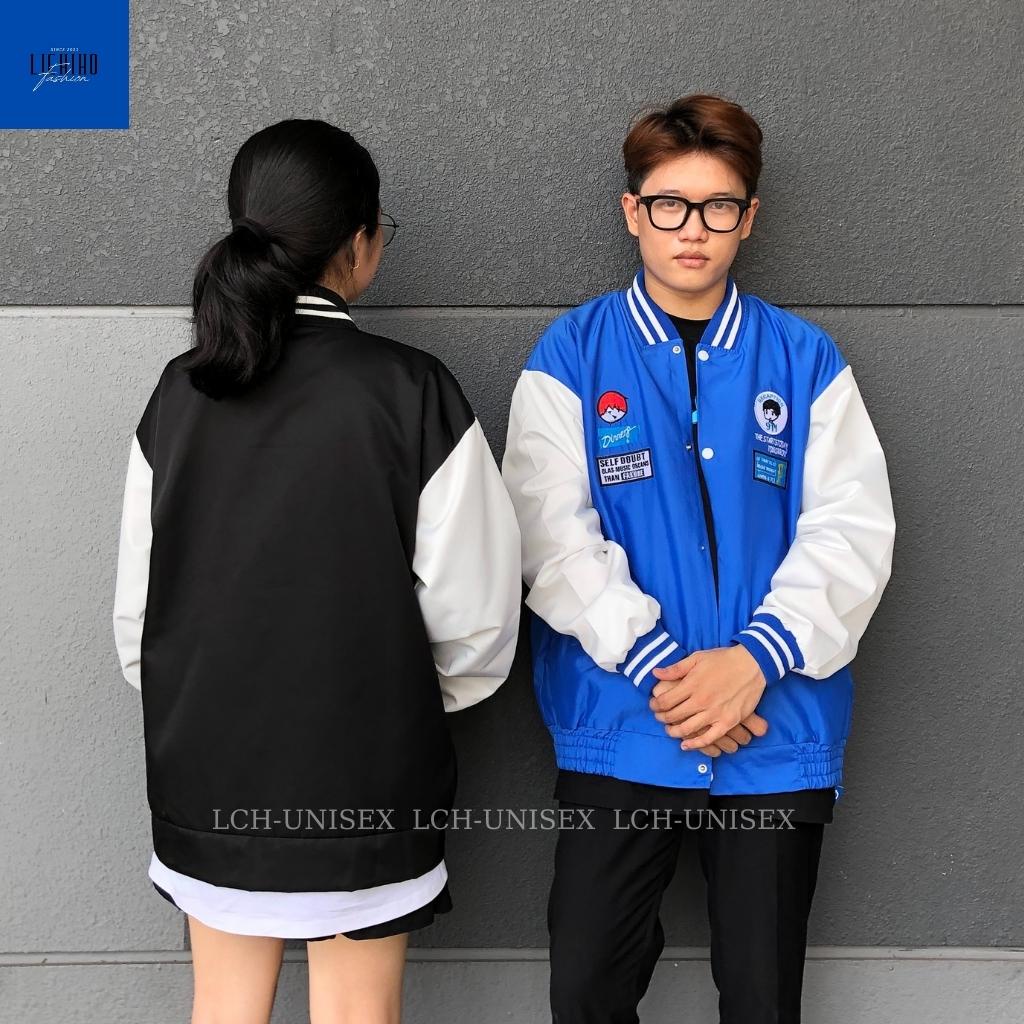 Áo khoác varsity bóng chày unisex nam nữ form rộng thêu DINNER Bomber jacket vải dù 2 lớp LCH