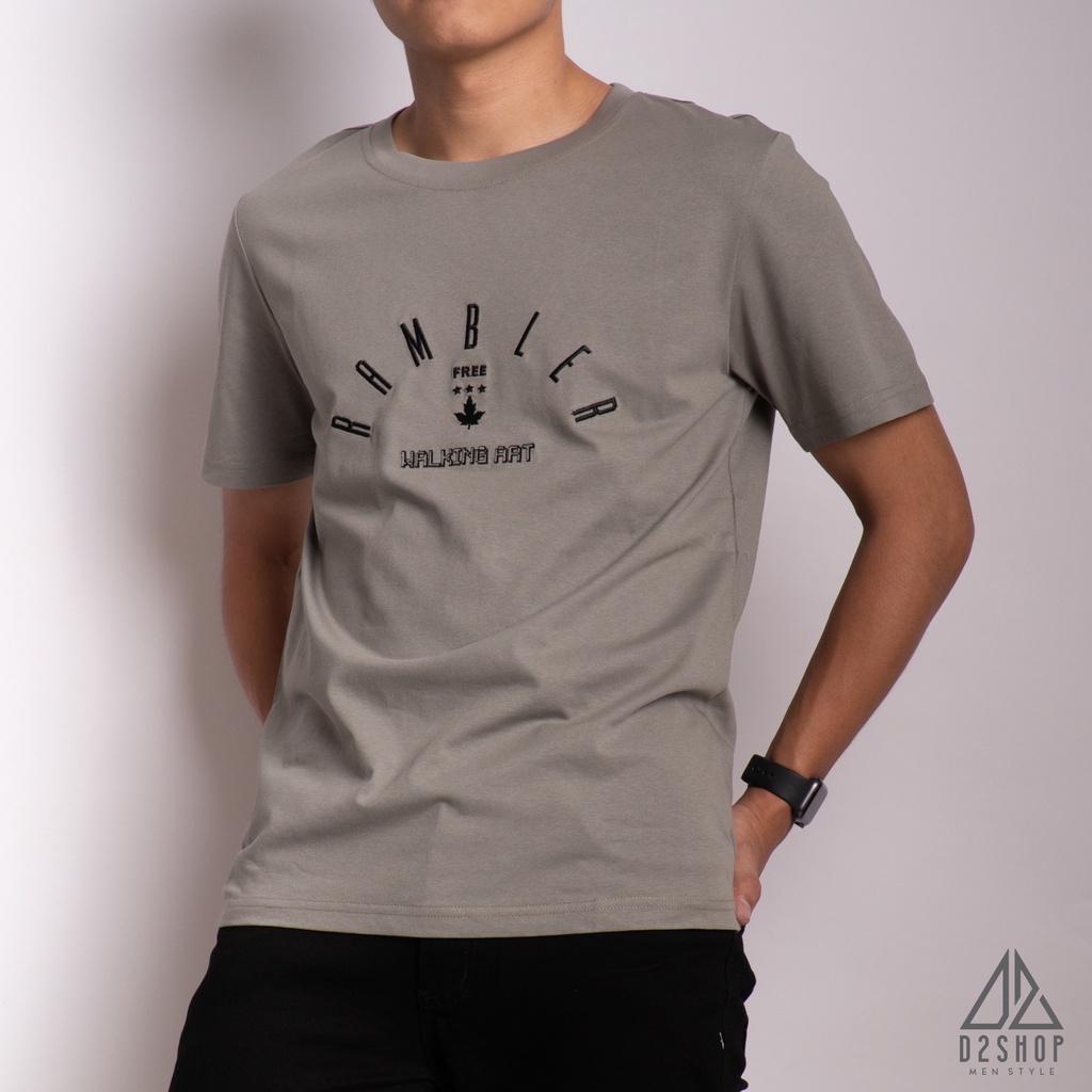 Áo thun nam D2shop thêu chữ RAMBLER, 3 màu