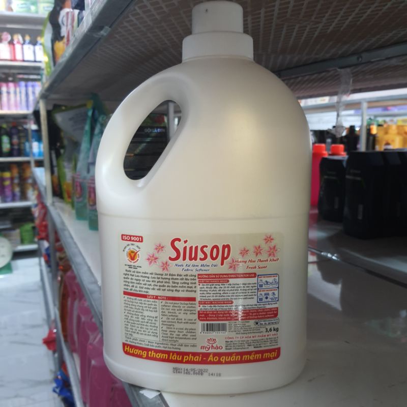 Nước xả vải Siusop 3x đậm đặc hương hoa thanh khiết can 3.6 lít