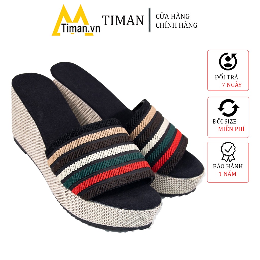 Dép nữ đế xuồng quai hậu bánh mì cao gót quai ngang lê xỏ ngón thời trang thiết kế sục đẹp bảo hành 1 năm BK37 TIMAN