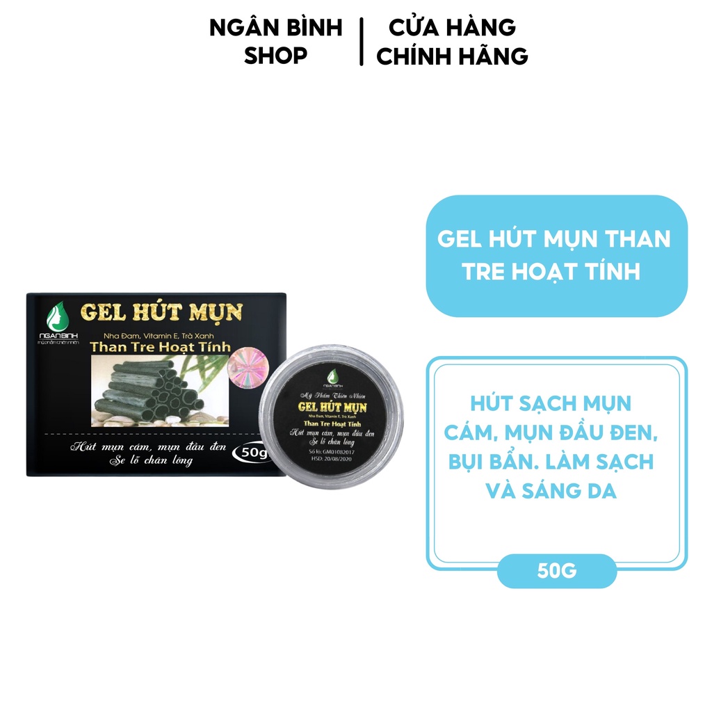 Gel Lột Mụn Đầu Đen Than Tre Hoạt Tính Ngân Bình 50gr
