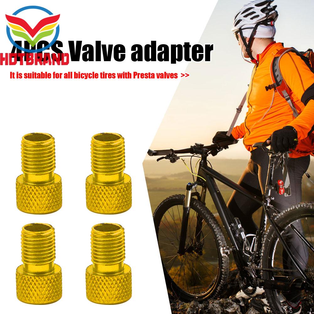 Set 4 Đầu Chuyển Đổi Van Bơm Xe Đạp Presta Sang US Chất Lượng Cao