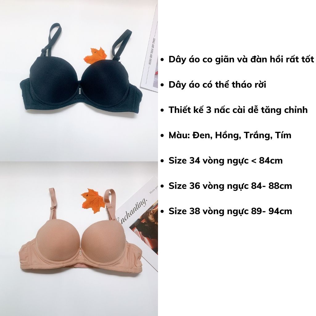 Áo ngực nữ có gọng, áo lót không dây đệm bàn tay nâng ngực gợi cảm JOCOSI A031