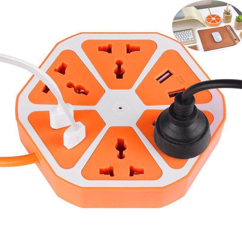 Ổ Cắm Điện 2 Cổng USb Hình Trái Cam - Ổ điện trái cam có nút ngắt điện