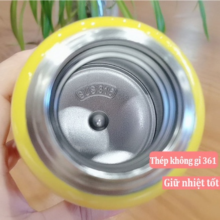 Bình Giữ Nhiệt, Bình nước cho bé Cute Có Ống Hút Cao Cấp Bình Nước Giữ Nhiệt Mini Lock BN01