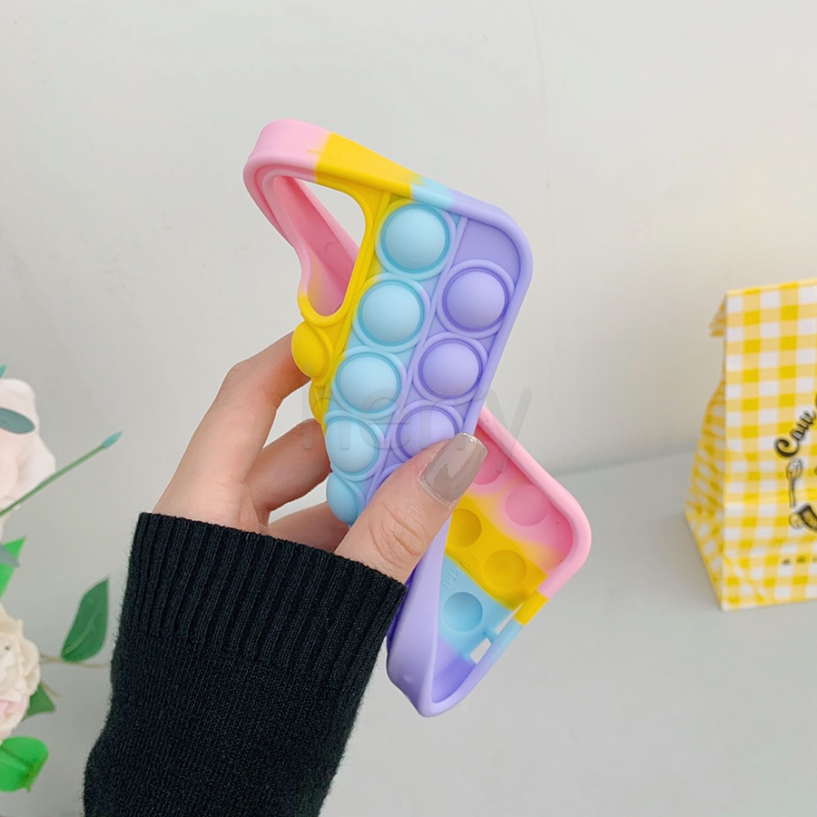 Ốp lưng silicon Kiểu Bóp Bong Bóng hình đồ chơi ấn bong bóng vỏ điện thoại Cho Iphone 12 Mini 11 Pro Xr X Xs Max 8 7 6 6s Plus Se 2020 Chống Sock Chống Trầy Chống vết dầu