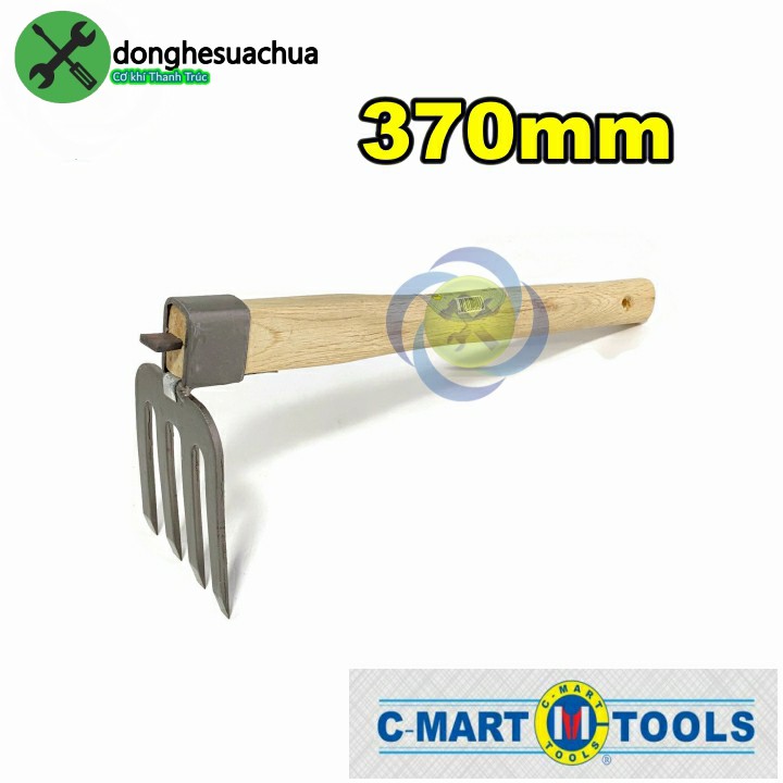 Cào 4 răng cán gỗ C-Mart A0694 370mm