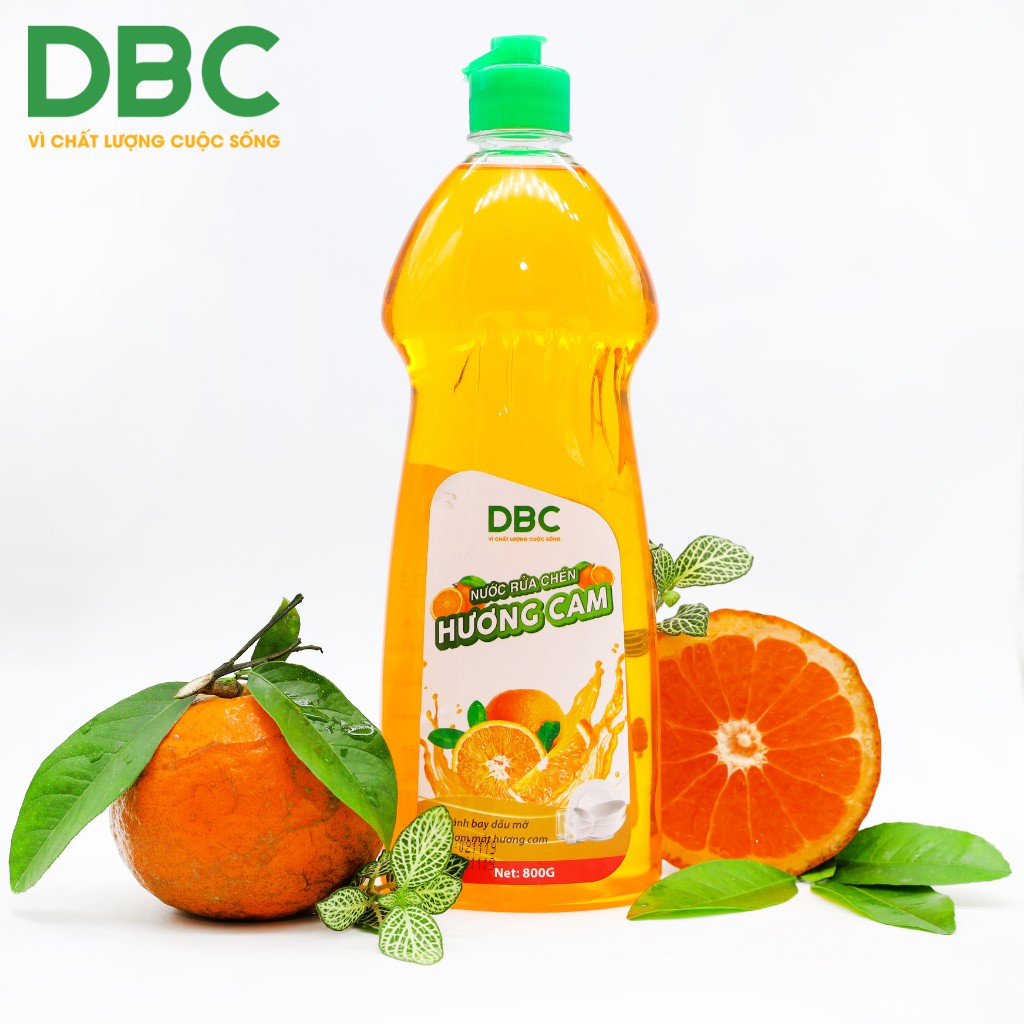 Nước Rửa Chén Hương Cam, Chanh Sả DƯỢC BẢO CHÂU An Toàn Với Trẻ Em Chai 800g
