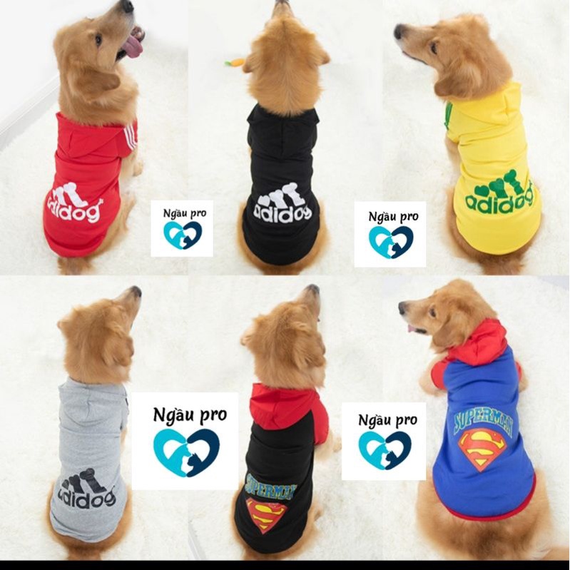 Áo cho chó lớn husky, golden, Alaska, Samoyed - Quần áo cho chó thú cưng in hình Siêu nhân SUPERMAN full size S đến 7XL