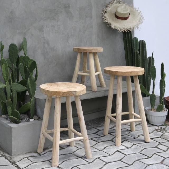 GHẾ ĐẨU/ GHẾ ĐÔN GỖ TRÀM 4 CHÂN BỰ MẶT TRÒN PHONG CÁCH HÀN QUỐC, VINTAGE, RETRO, SANG XỊN MỊN