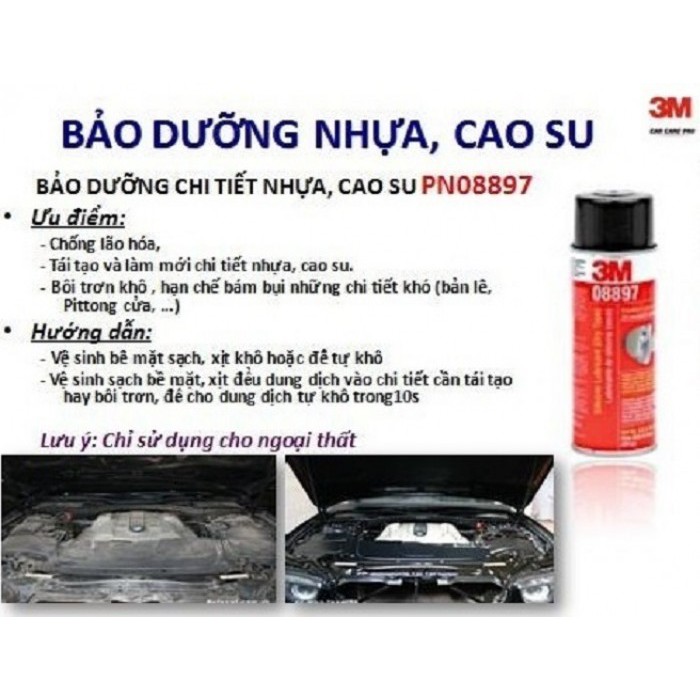 Chai xịt Bảo dưỡng cao su và bôi trơn 3M 08897 Silicone Lubricant