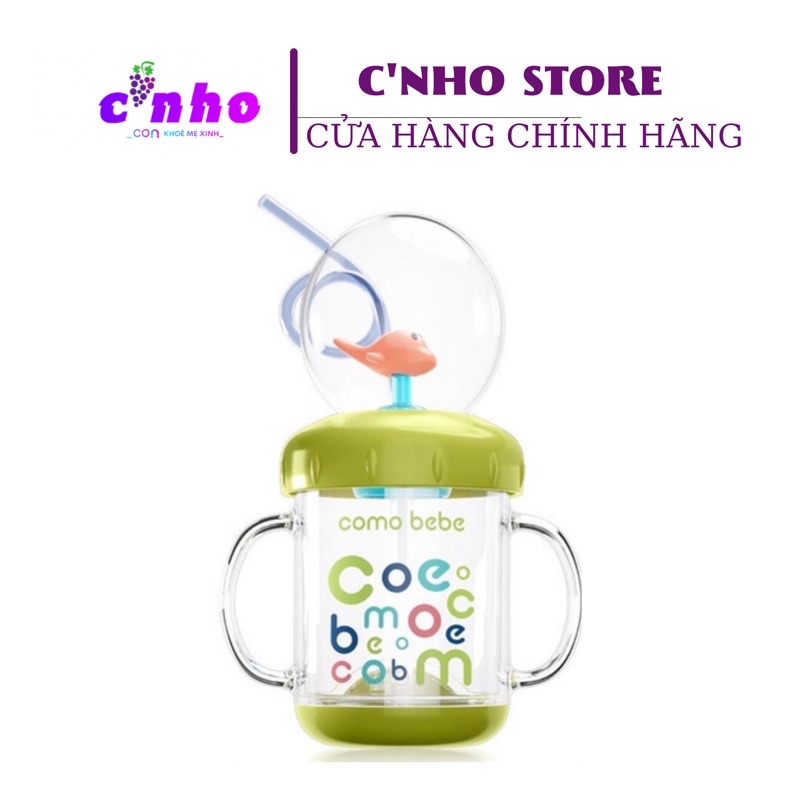 Bình nước sữa- COMO BEBE bình cá heo phun nước ống hút chính hãng Bích Nho (mẹ ori)
