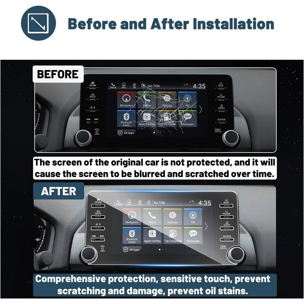 Miếng dán màn hình Honda Accord độ trong suốt cao không ảnh hưởng đến cảm ứng chống va đập trầy xước hiệu quả
