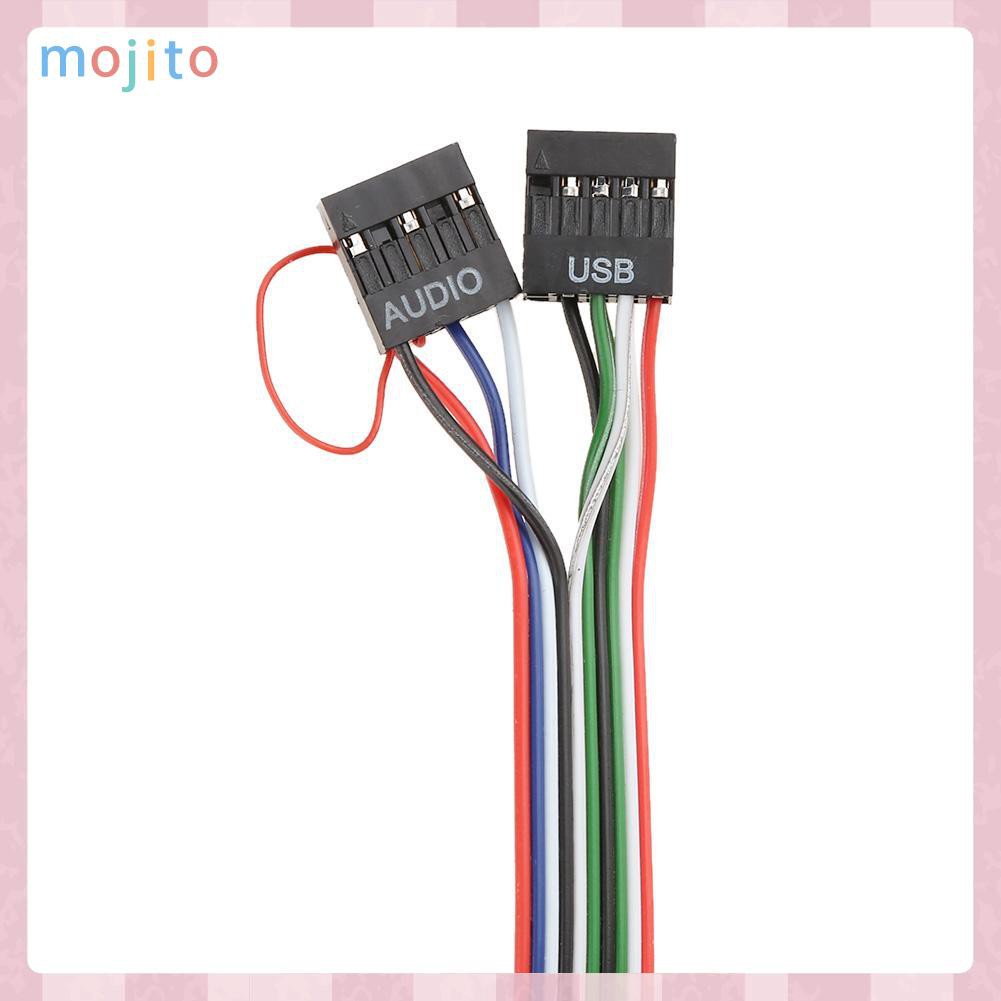 MOJITO I/0 Audio Output Input Dual USB Front Panel Board Cable for Computer Case