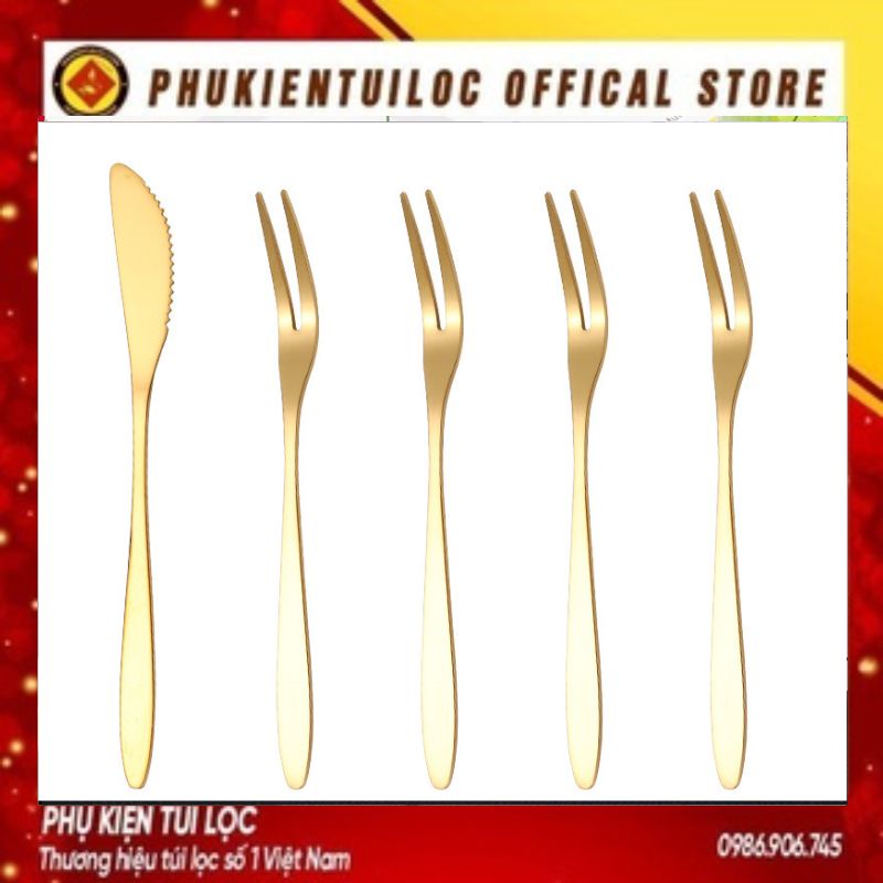 Bộ Dao nĩa trái cây bằng thép không gỉ ăn bánh tráng miệng, trái cây- Phukientuiloc.com