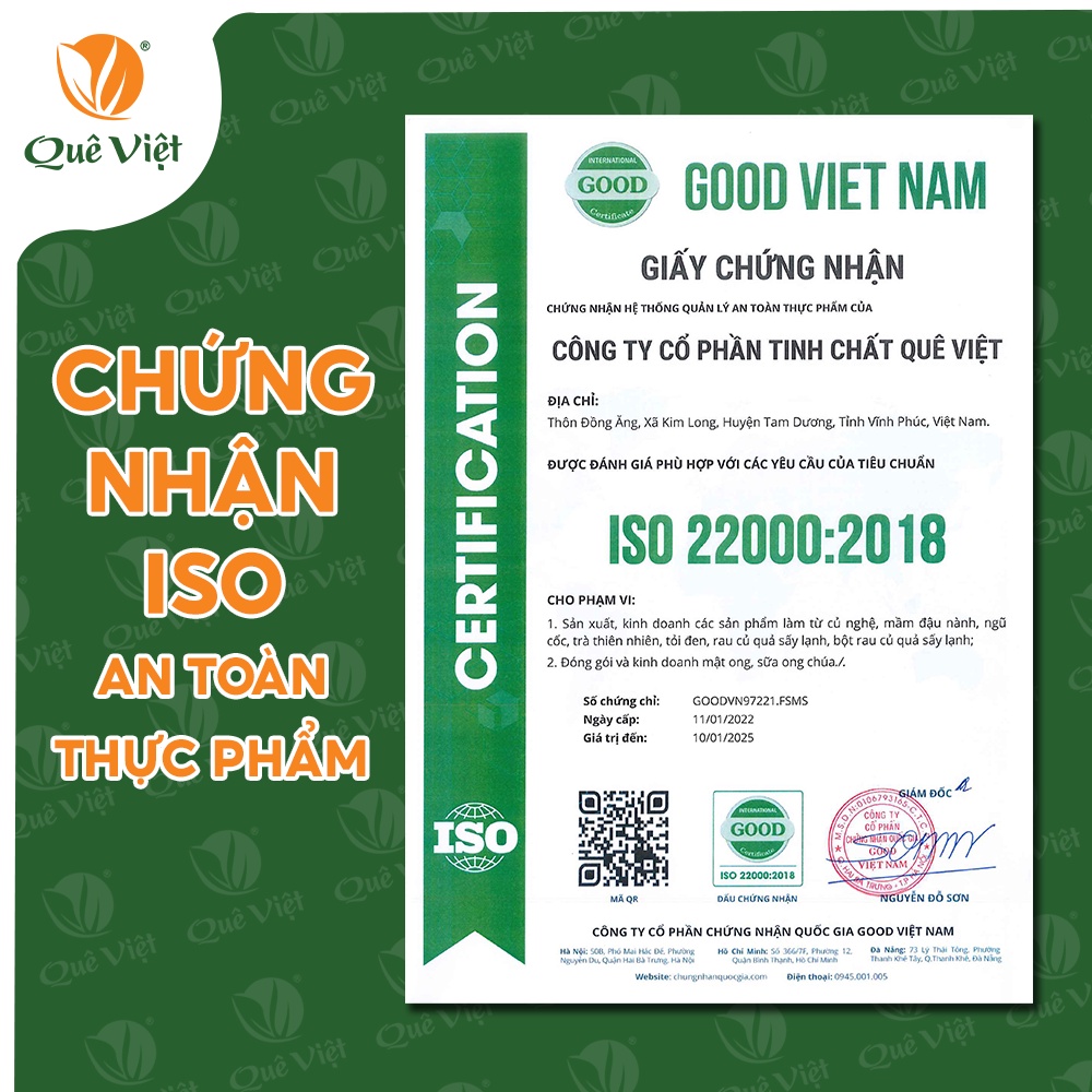 Combo 2 hộp Bột ngũ cốc ăn dặm cho bé Quê Việt bổ sung dinh dưỡng, tăng sức đề kháng 500gr/hộp