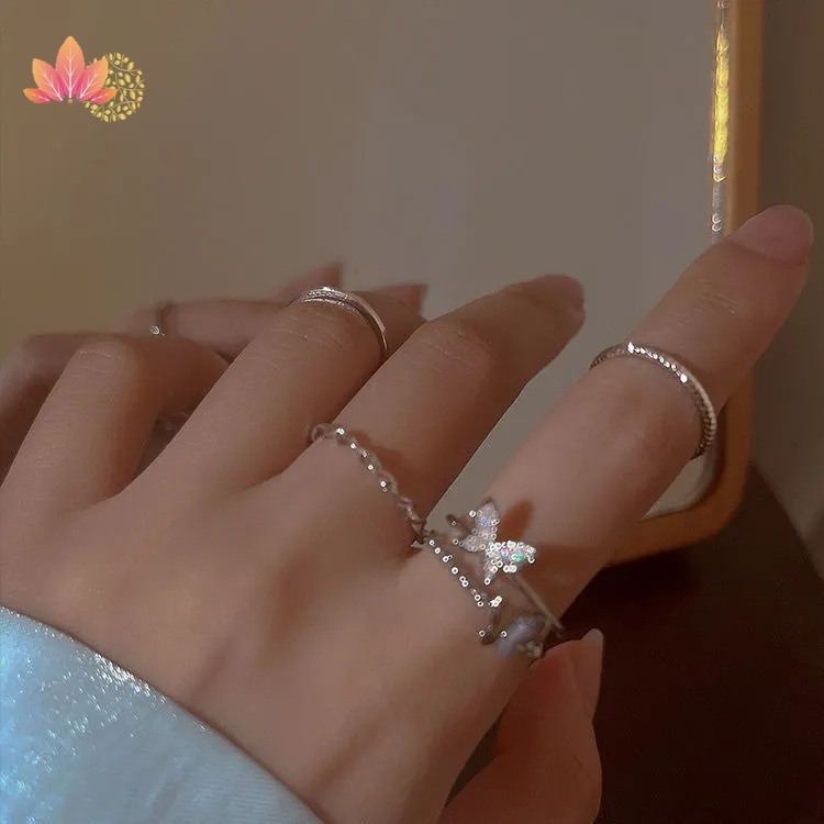 Set 4 nhẫn nữ thời trang phong cách hiện đại tuyệt đẹp JP5