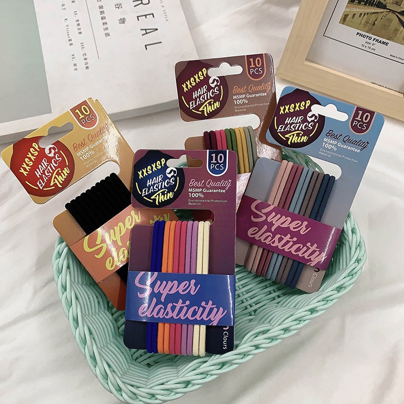 Màu mới! Dây Buộc Tóc Co Giãn Màu Sắc Ngọt Ngào Đơn Giản Phong Cách Hàn Quốc Cho Nữ
