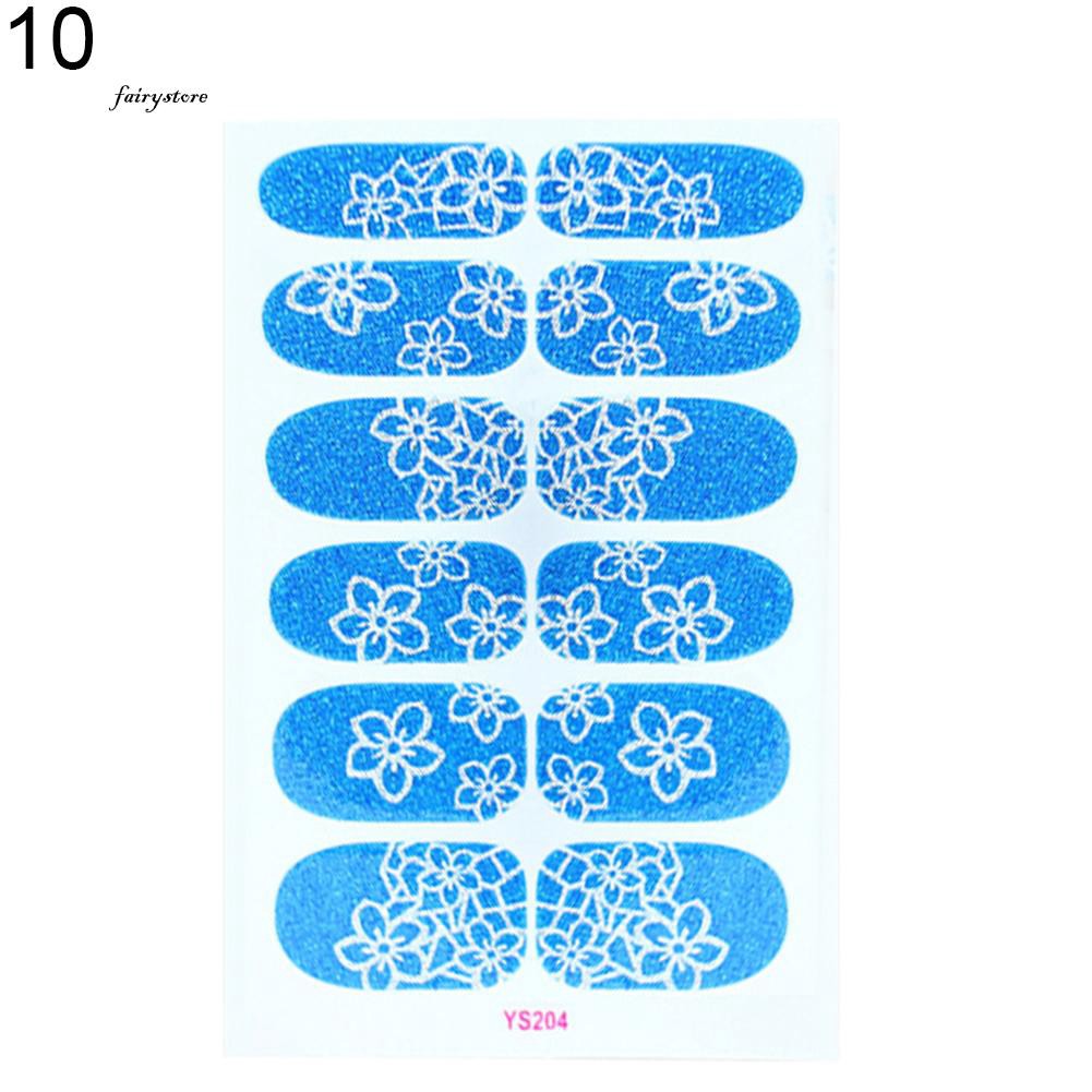 Set 12 tấm decal họa tiết hoa , ngôi sao dán móng nghệ thuật