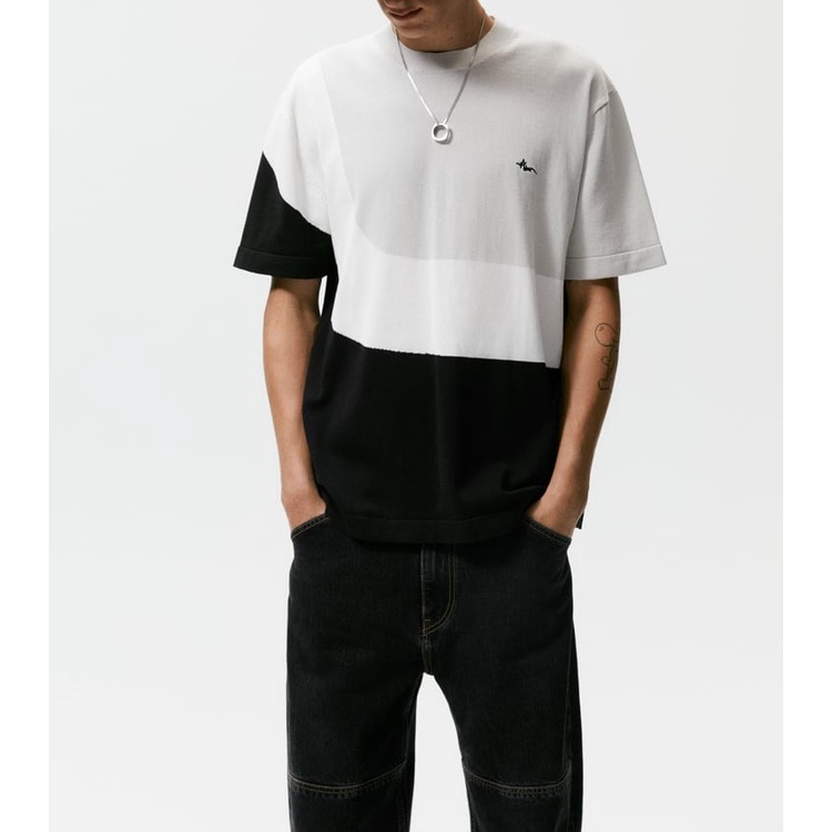 Áo phông Zara authentic KNIT COLOUR BLOCK size M