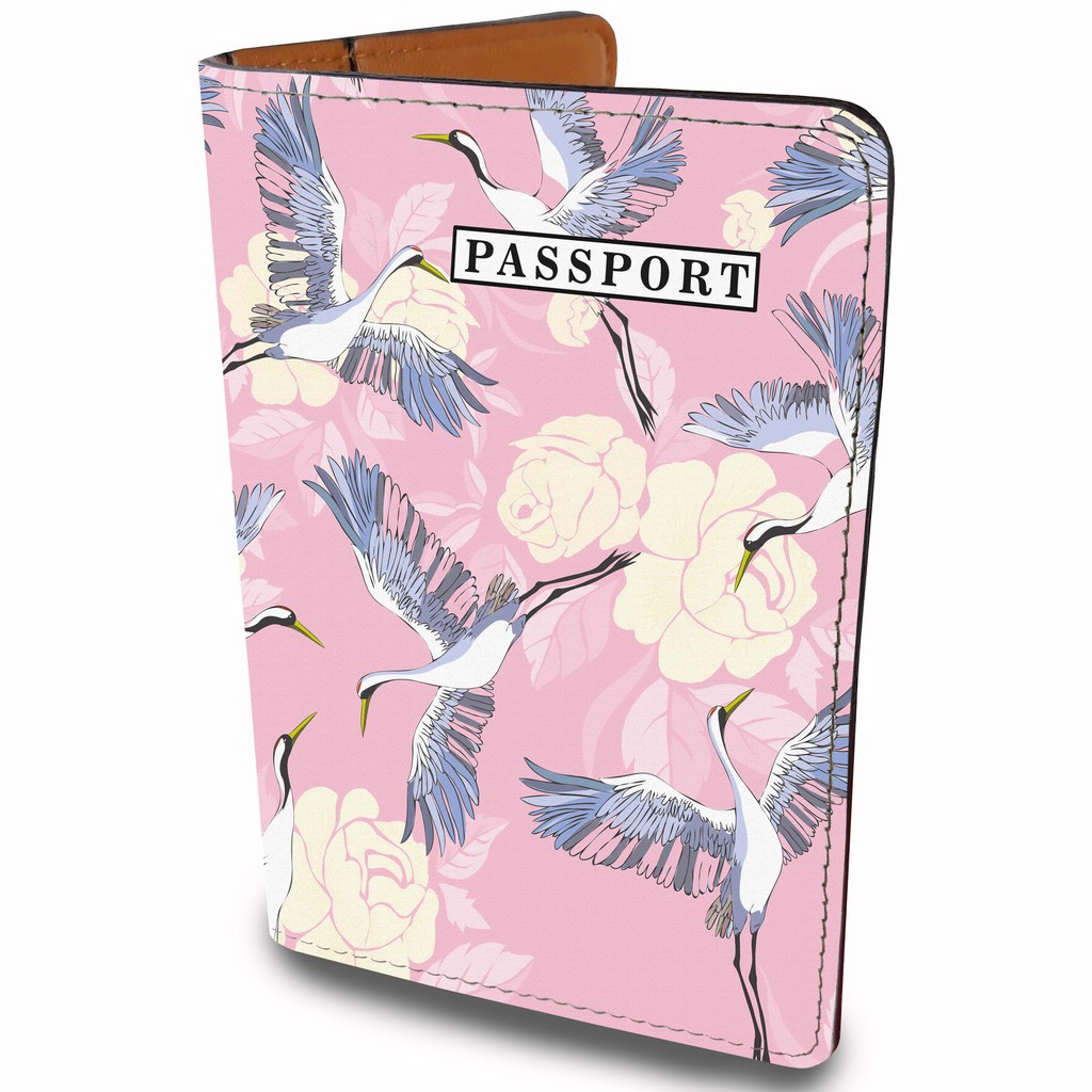 Ví Đựng Passport Du Lịch HẠC HỒNG - Bao Da Hộ Chiếu BASIC - Passport Cover Holder FLAMINGO Độc Lạ - Tính Tế - LT030