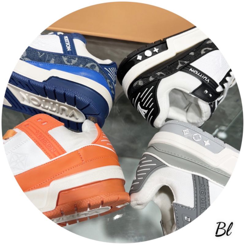 clo Giày Thể Thao Nữ Xanh Cam 5p Lv Da mềm Êm Fullbox Bill Túi Cao Cấp