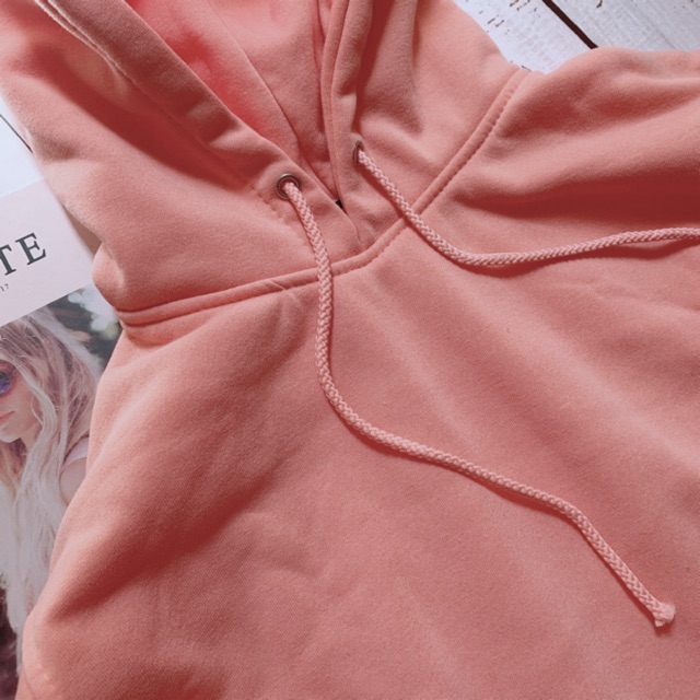 Áo hoodie unisex 2T Store H13 Cam Pastel - Áo khoác nỉ bông chui đầu nón 2 lớp dày dặn chất lượng đẹp