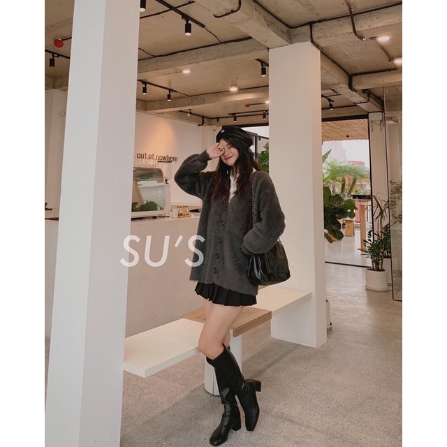 Áo cardigan len lông thỏ trơn | BigBuy360 - bigbuy360.vn