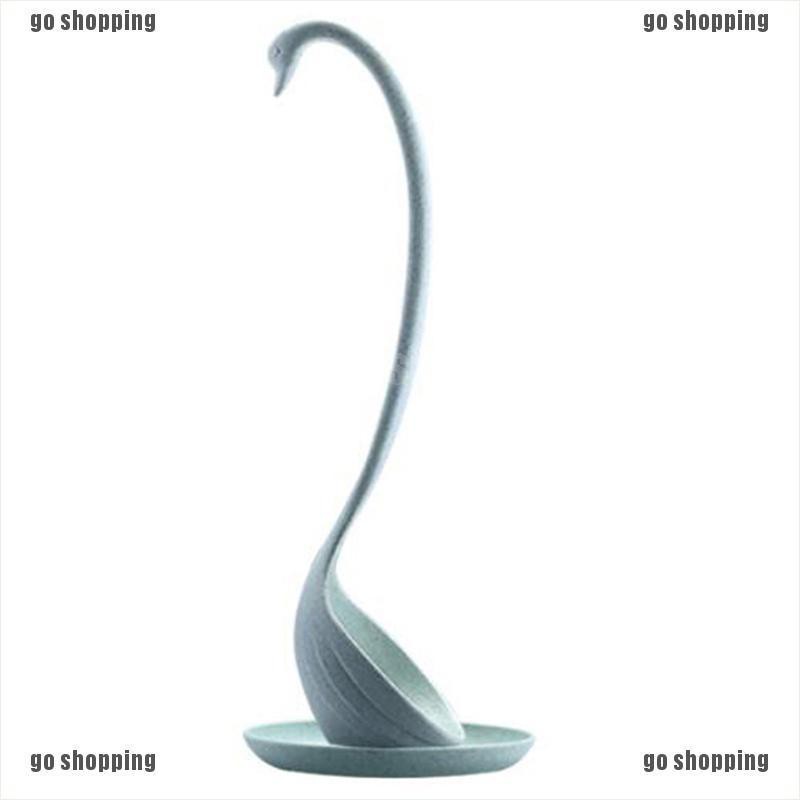 {go shopping}Plastic swan shaped long handled ladle soup spoon kitchen tableware dinnerware