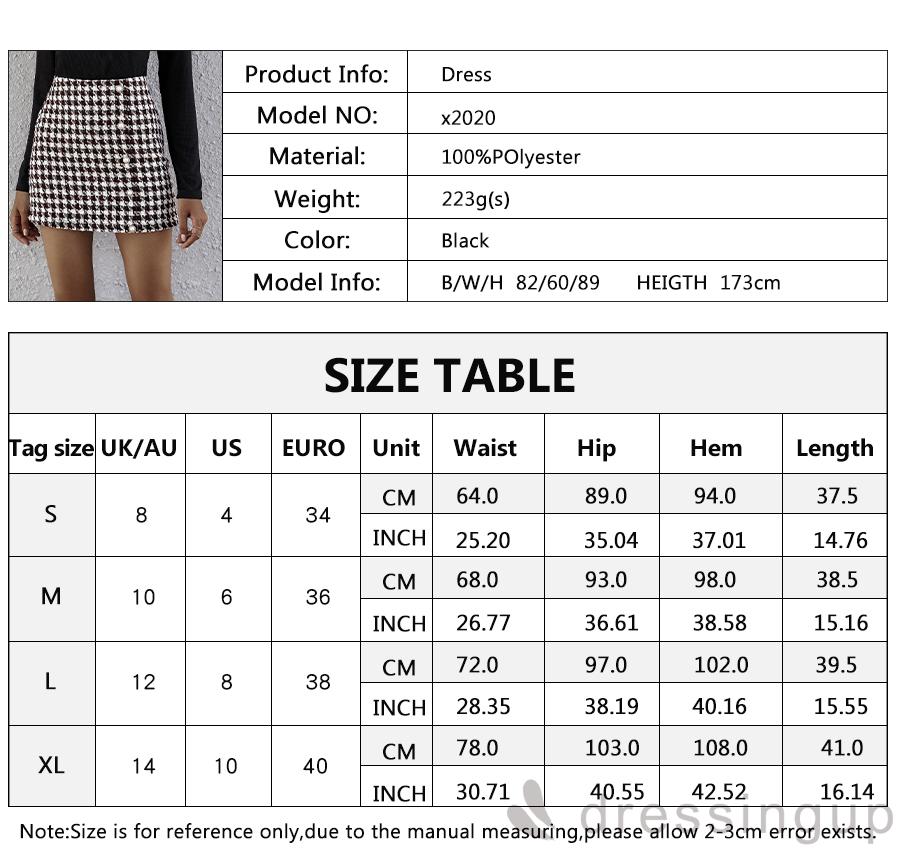 Chân váy nữ chữ A kẻ răng sói đính cúc ngọc trai | BigBuy360 - bigbuy360.vn